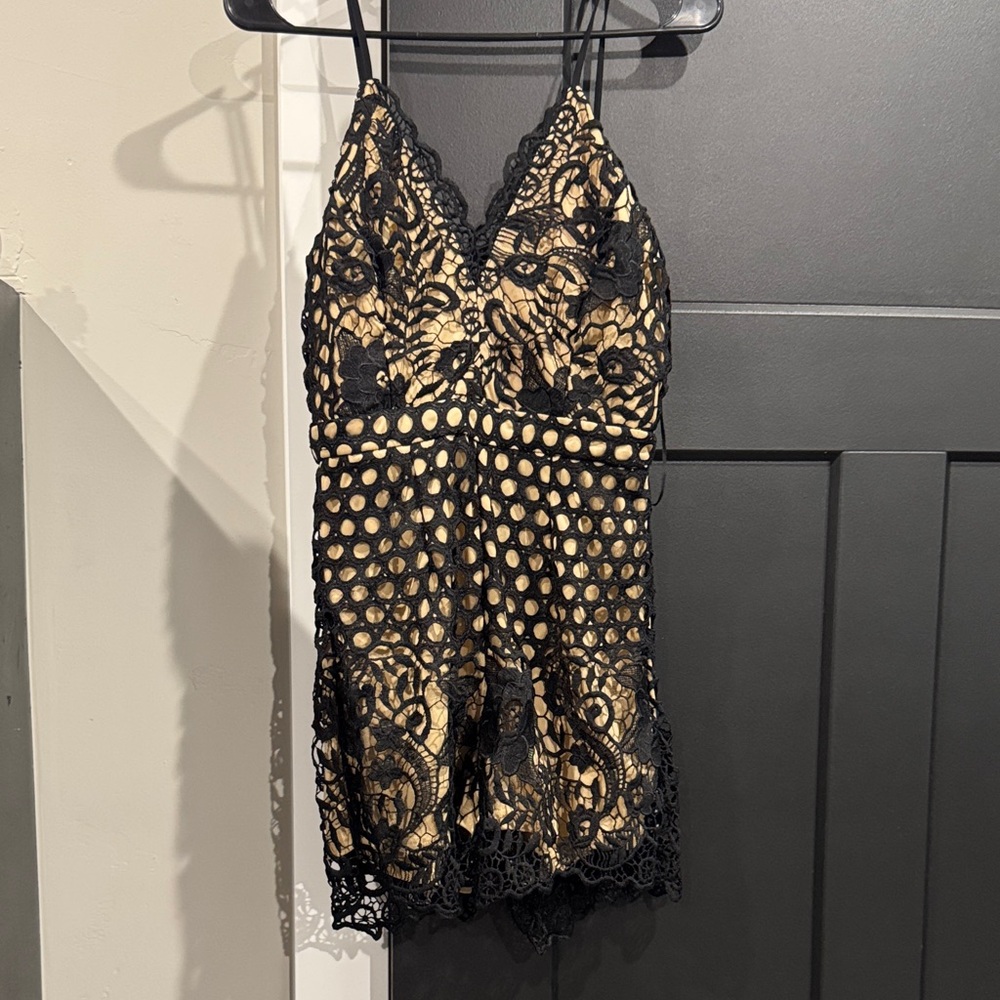 Black Lace Overlay Dress